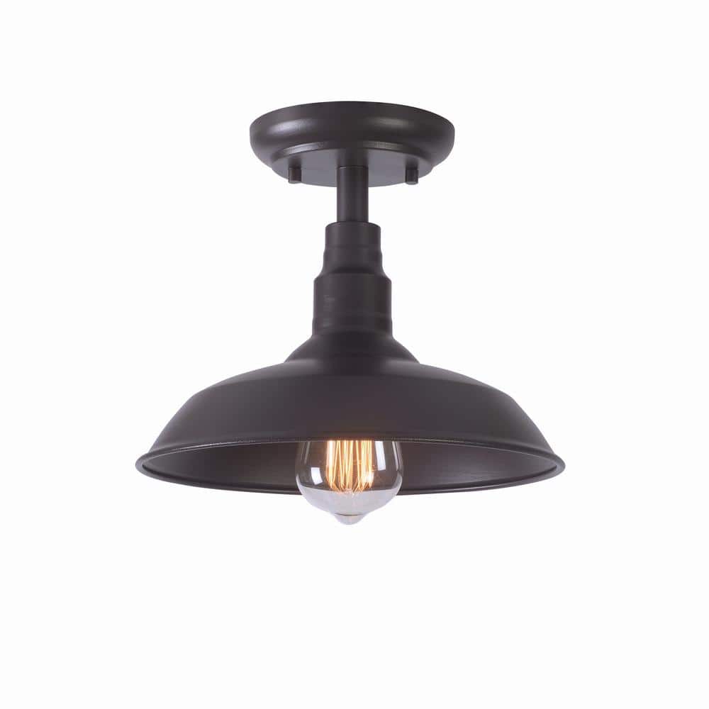 Bell Ridge 10 in. 1-Light Brown Semi-Flush Mount price history on PriceWatchPro