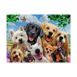 Happy Dogs by Howard Robinson Floater Frame Animal Wall Art 14 in. x 19 in.