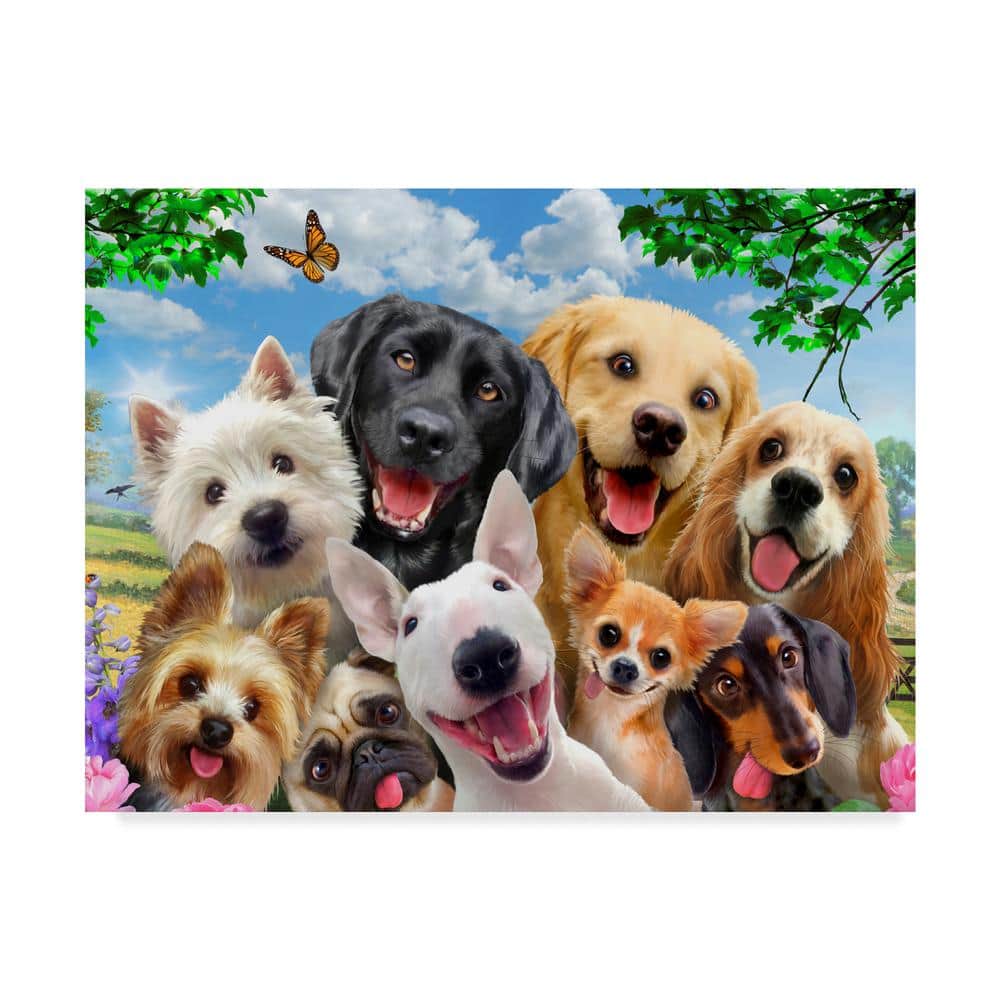 Trademark Fine Art 24 in. x 32 in. Happy Dogs by Howard Robinson