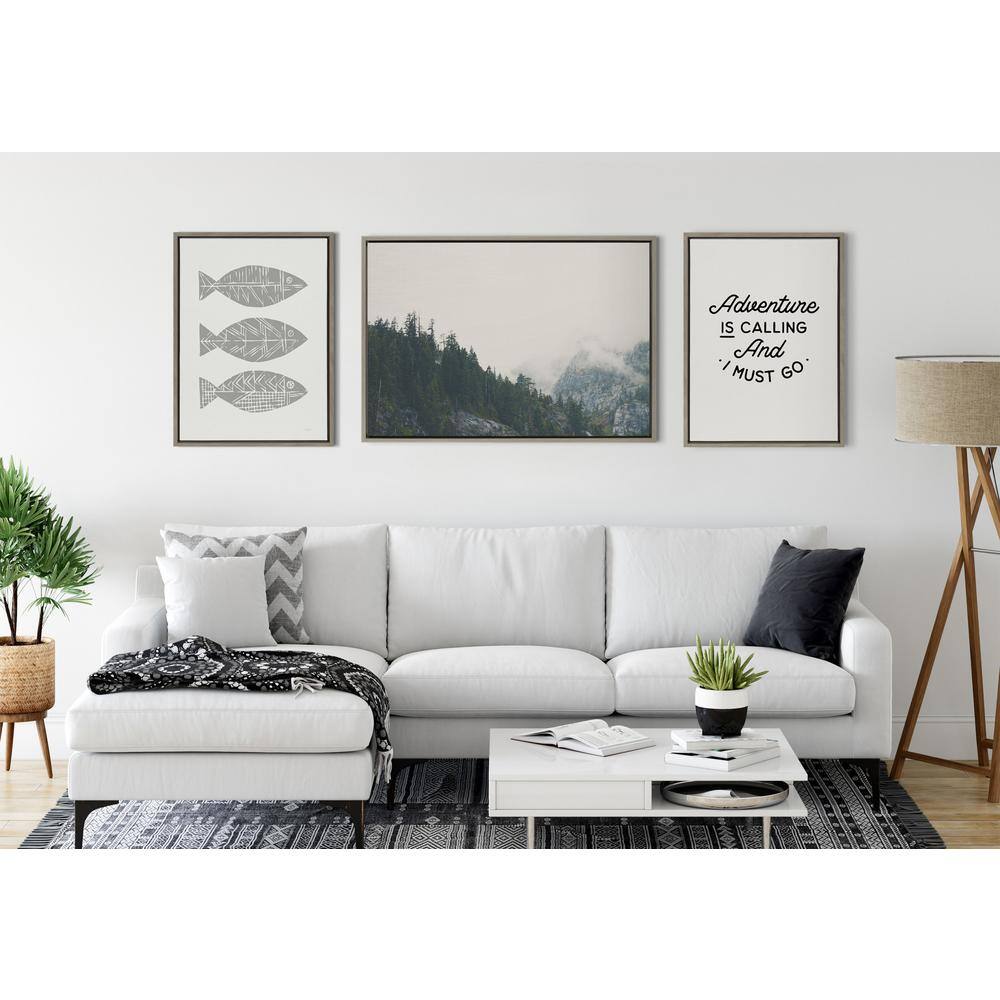 Adventure is Calling Black and White Canvas Motivational Print