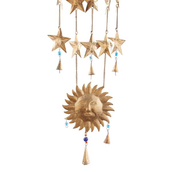Litton Lane 39 in. Gold Metal Eclectic Windchime 042089