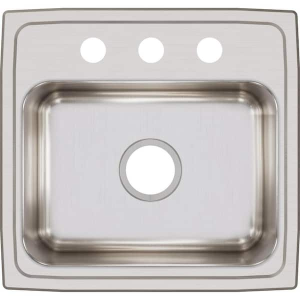 Elkay Lustertone Drop-In Stainless Steel 19 in. 3-Hole Single Bowl Kitchen Sink