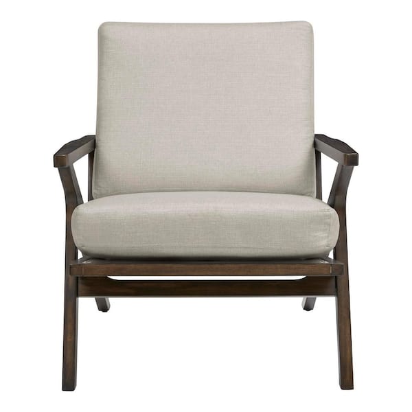 Home Decorators Collection Modern Wood Frame Upholstered Accent Chair in Biscuit Beige (28" W)