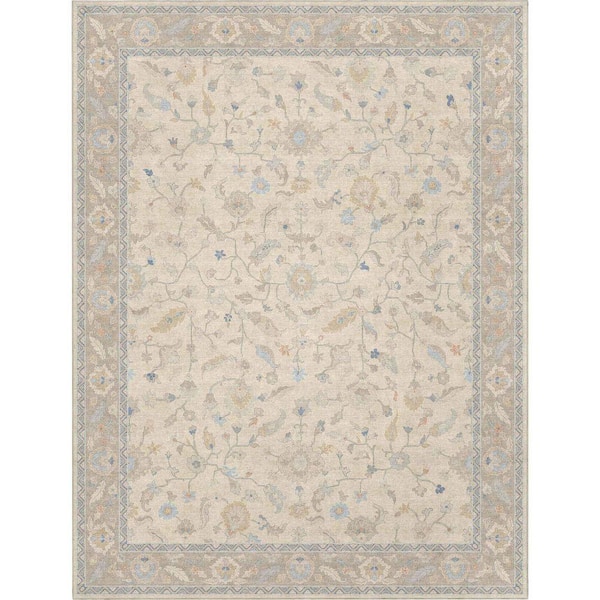 Ushak Mardin Updated Traditional Boho Cream 9 ft. 10 in. x 13 ft. Area Rug