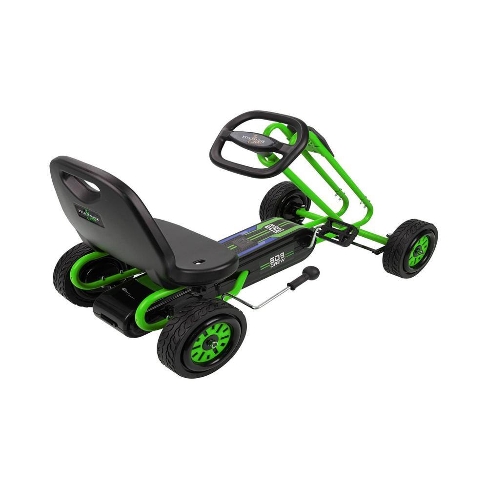 Green Adjustable Pedal Go Kart with Ergonomic Seat