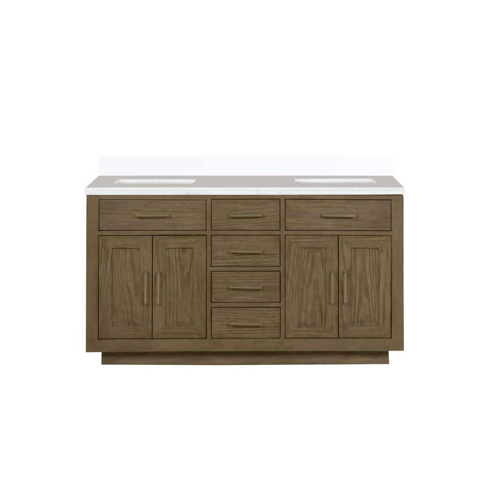 Condor 60 in W x 22 in D Grey Oak Double Bath Vanity with Cultured Marble Top price history on PriceWatchPro