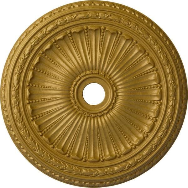 Ekena Millwork 2-1/2 in. x 35-1/8 in. x 35-1/8 in. Polyurethane Viceroy Ceiling Medallion, Pharaohs Gold
