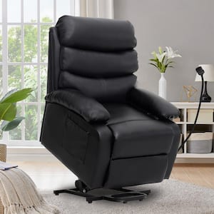 Everglade 28.7 in. W Faux Leather Power Lift Recliner in Black, for Elderly Assistance