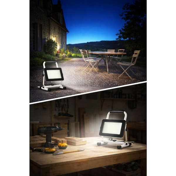 ‎120-Volt 4000 Lumen LED Work Light with Stand for Construction Sites, Garage Workshop