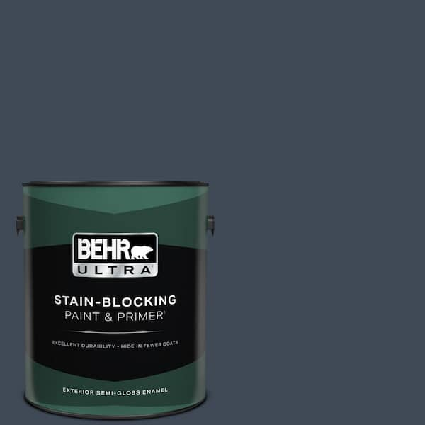 BEHR ULTRA 1 gal. #PPU14-20 Starless Night Semi-Gloss Enamel Exterior Paint & Primer