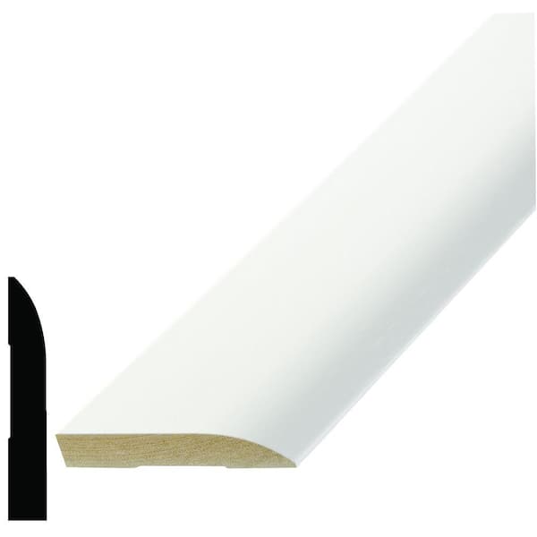 Alexandria Moulding 1/2 in. D x 3.1/4 in. W x 96 in. L MDF Primed Fibreboard Colonial Baseboard Moulding Pack (4-Pack)