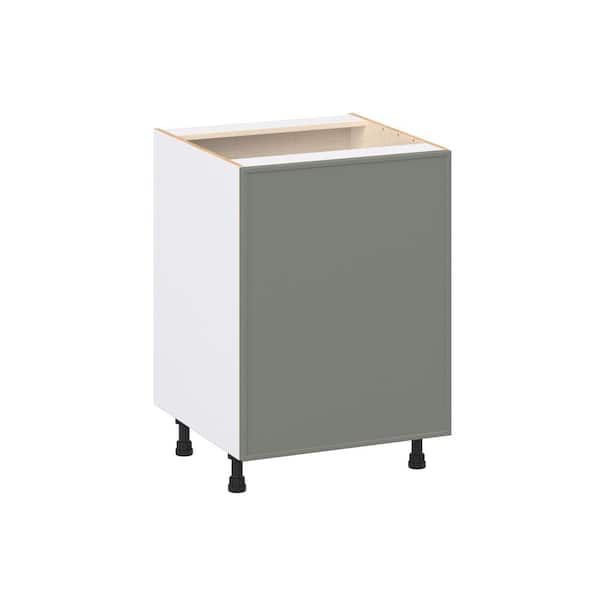 Fairview Moss Green Slim Shaker Assembled Base Kitchen Cabinet with Full Height Door (24 in. W x 34.5 in. H x 24 in. D)