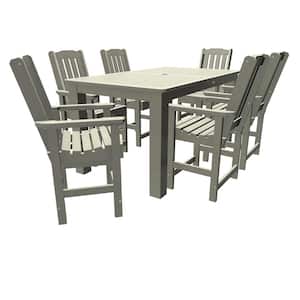 Lehigh Harbor Gray Counter Height Plastic Outdoor Dining Set in Harbor Gray Set of 6