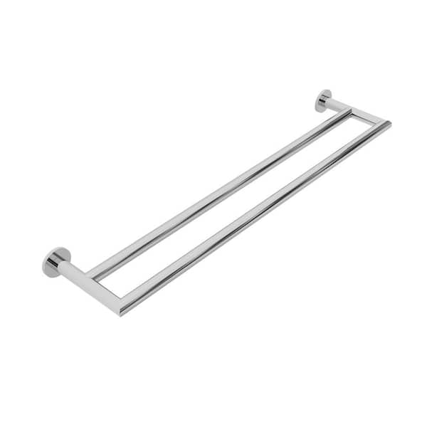 Ginger Kubic 24 in. Double Towel Bar in Polished Chrome