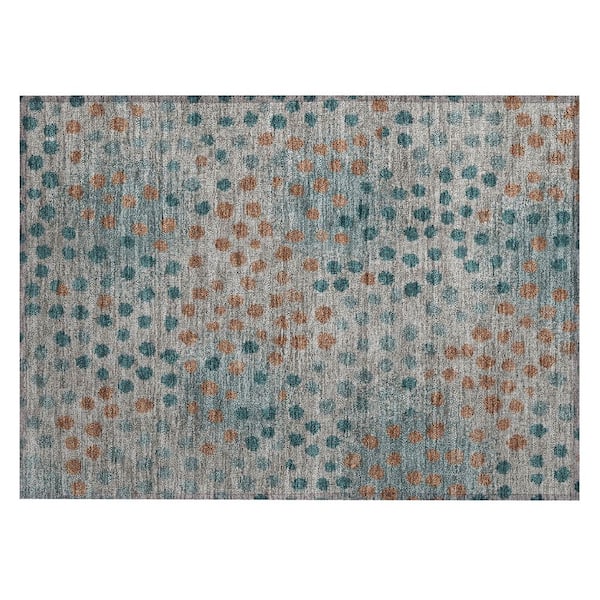 Chantille Machine Washable Indoor/Outdoor Abstract ACN2965 Teal 2 ft. x 3 ft. Accent Rug