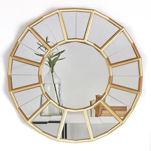 24 in. H x 24 in. W Medium Round Gold Framed Decorative Wall Mirror
