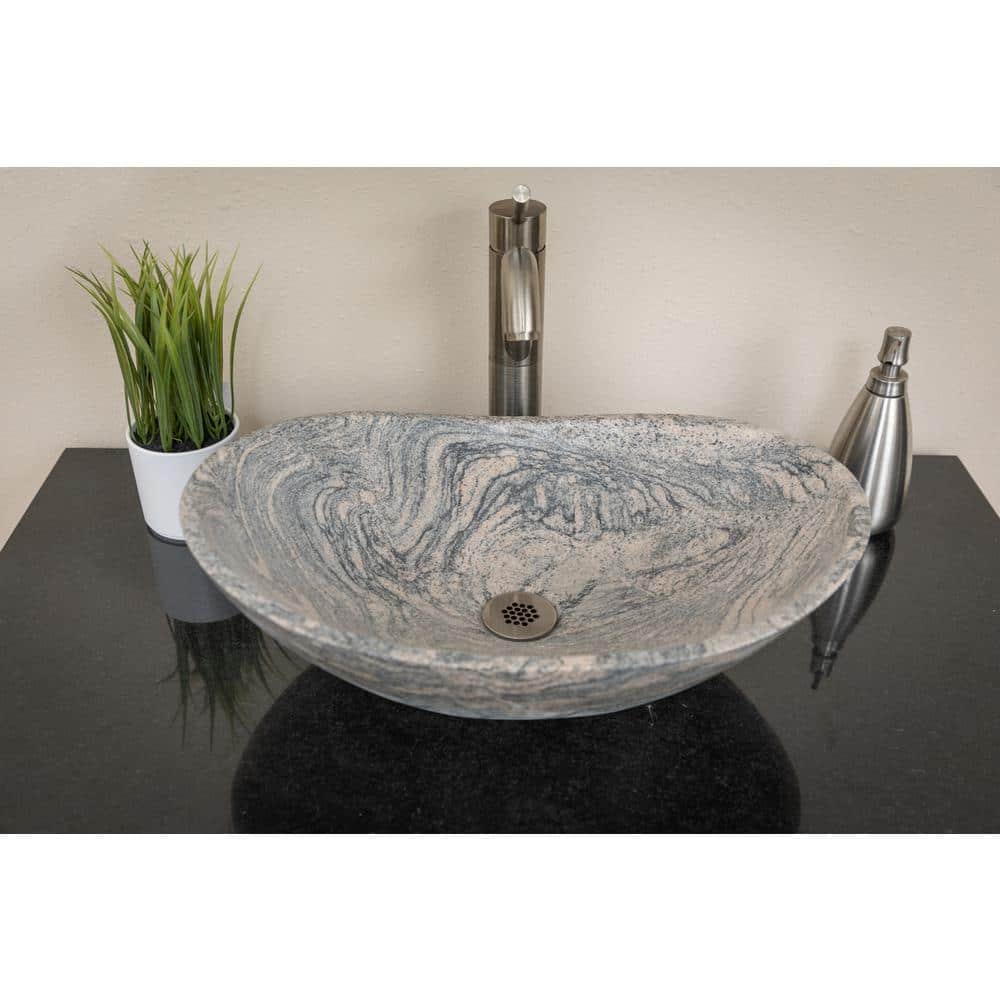 Juparana Granite 20'' Oval Vessel Bathroom Sink