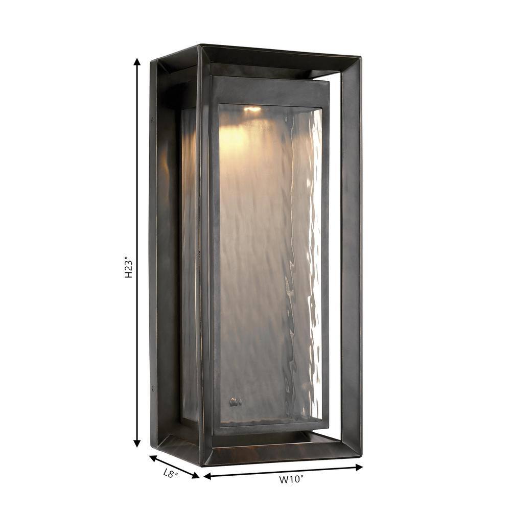 Antique Bronze Rectangular LED Outdoor Wall Lantern