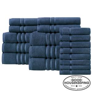 Turkish Cotton Ultra Soft Navy Blue 18-Piece Bath Towel Set