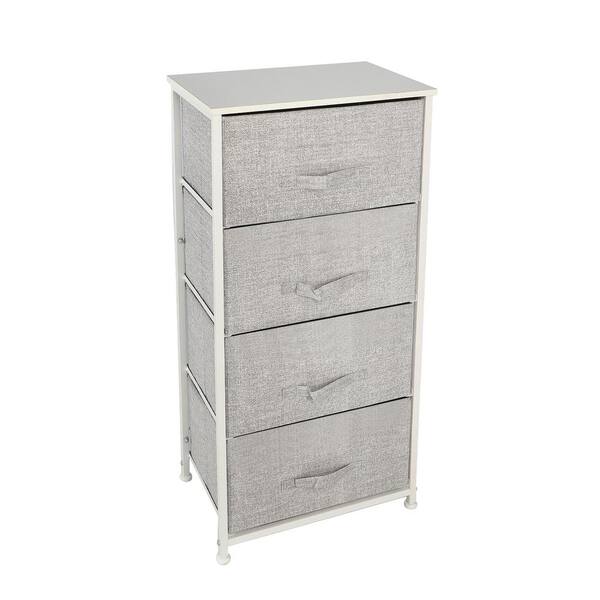 4-Tier Drawer Dresser for Bedroom, Clothes Organizer, Fabric Storage Tower  for Clothing, Linens, Closet, Easy Assembly, Durable Materials (Beige