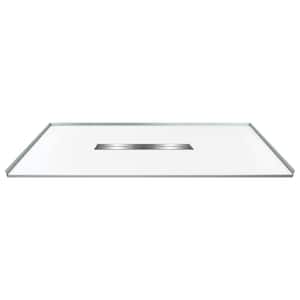 Zero Threshold 31.5 in. L x 60 in. L Customizable Threshold Alcove Shower Pan Base with Center Drain in White