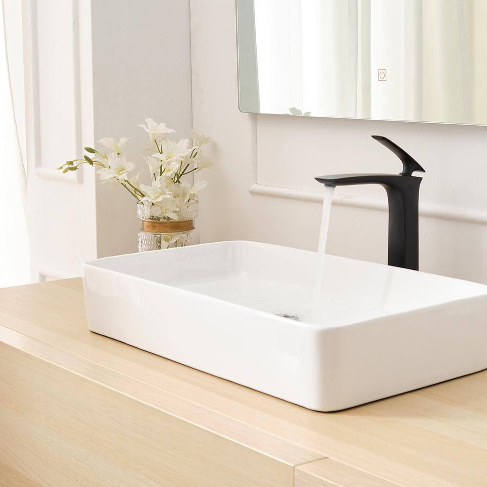 Matte Black Single Handle Vessel Sink Faucet