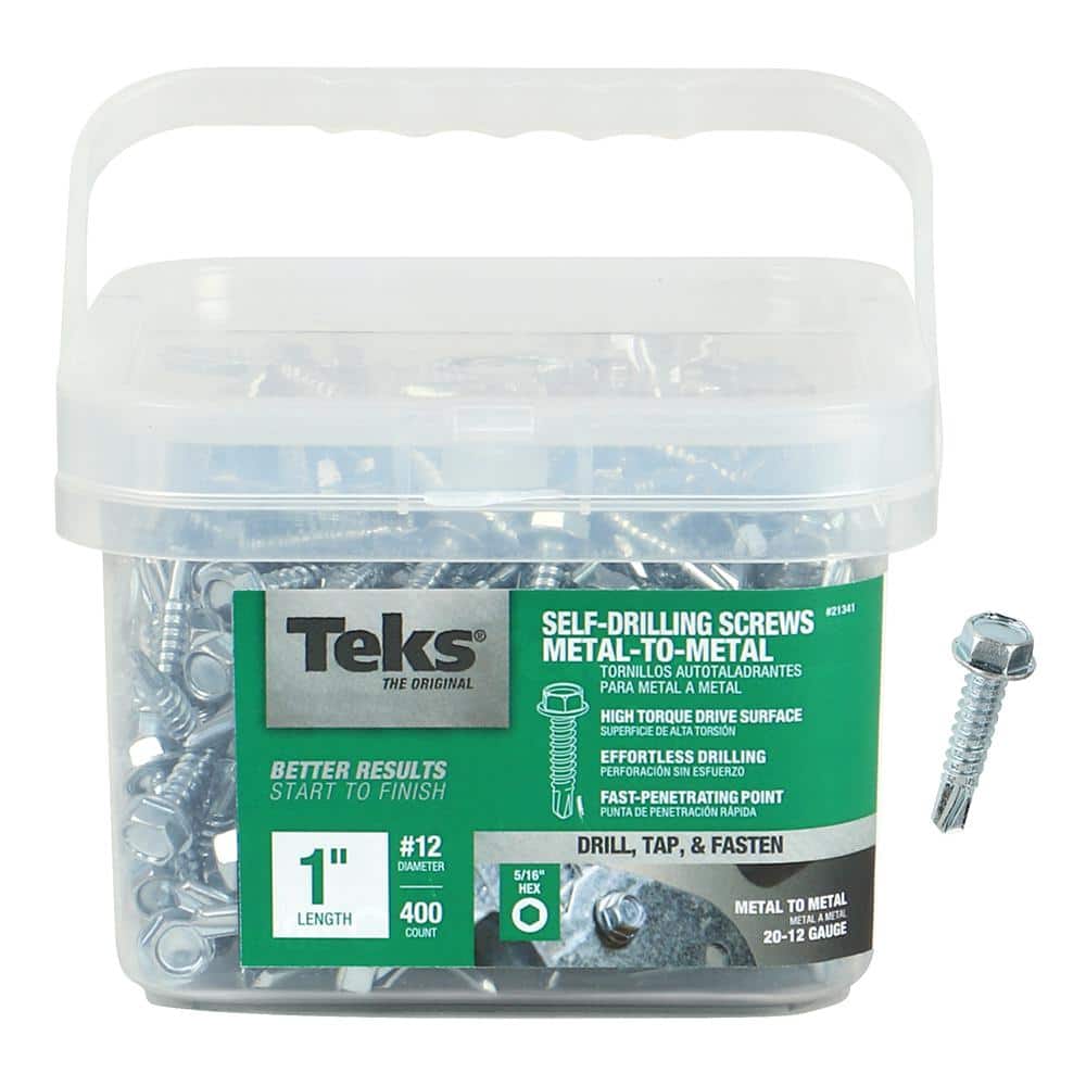 Teks #12-14 x 1 in. External Hex Washer Head Drill Point Screw