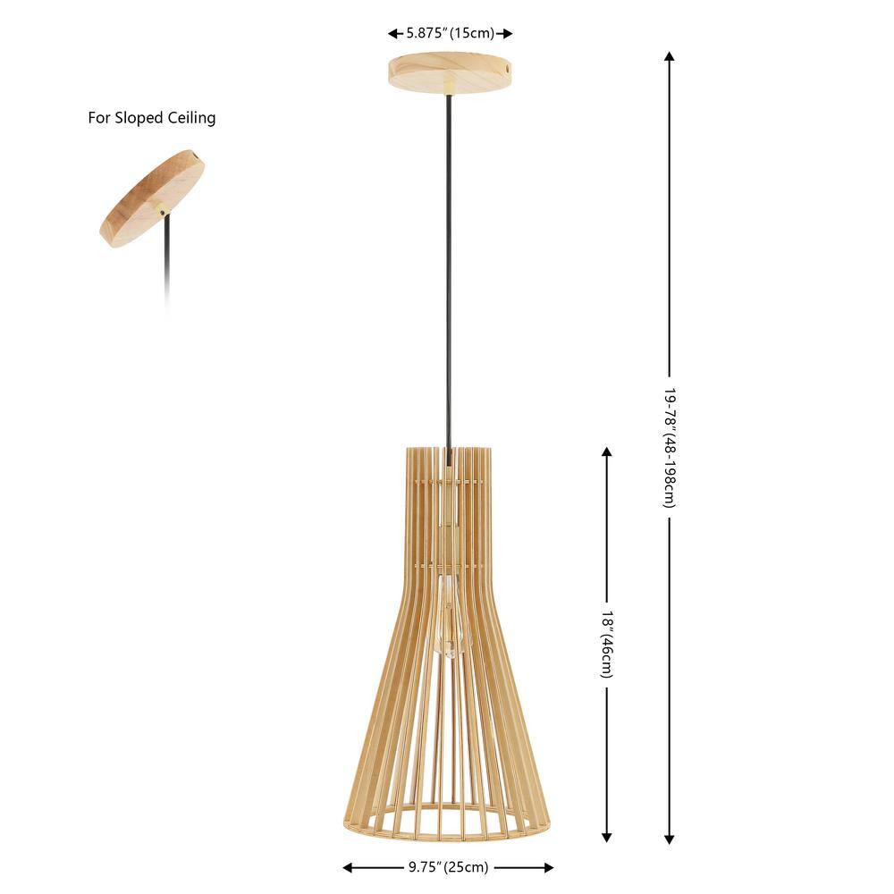 Sonjay 10" Extendable LED Pendant in Natural Brown