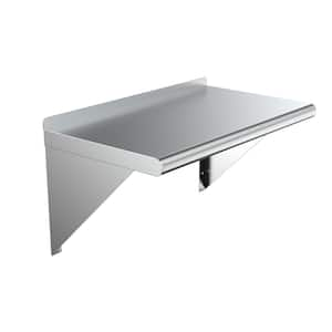 16 in. x 24 in. Stainless Steel Wall Shelf Kitchen, Restaurant, Garage, Laundry, Utility Room Metal Shelf with Brackets