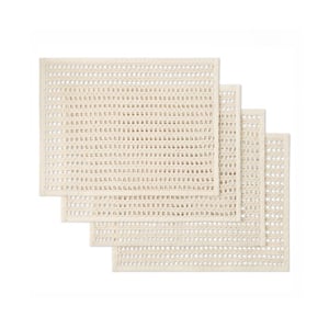 Kai Macrame 14 in. x 19 in. White/Blue Placemat Set (4-Pack)