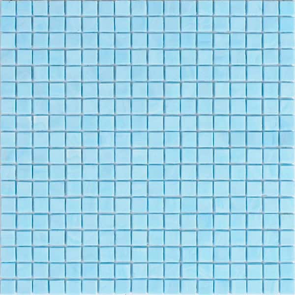 Apollo Tile Skosh 4 in. x 6 in. Glossy Sky Blue Glass Mosaic Uniform square Wall and Floor Sample Tile (0.13 sq. ft./Piece) (1-Pack)