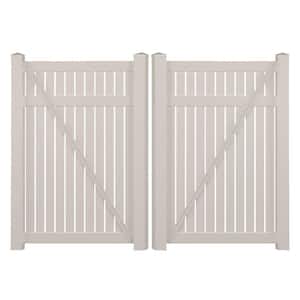 Hanover 8 ft. W x 5 ft. H Tan Vinyl Pool Fence Double Gate