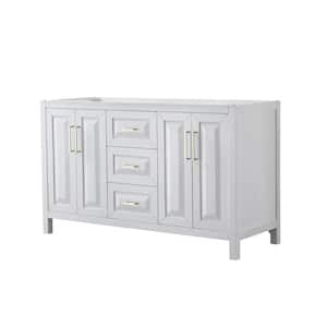 Daria 59 in. W x 21.5 in. D x 35 in. H Bath Vanity Cabinet without Top in White