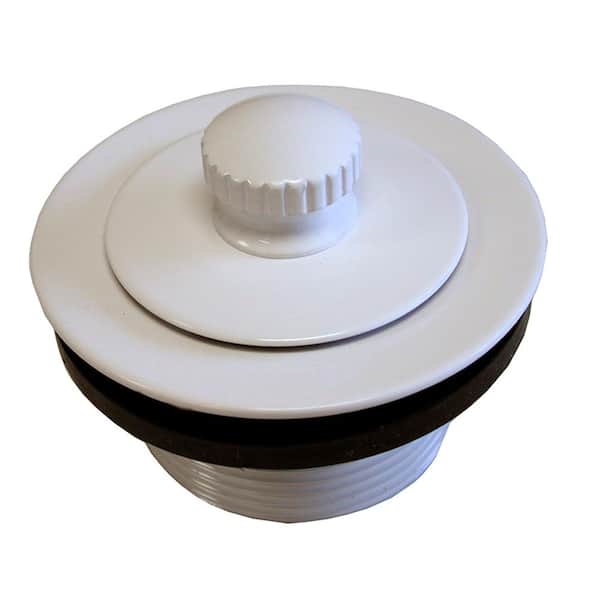 JONES STEPHENS 1-1/2 in. Friction Lift Bath Tub Drain with 1-7/8 in. O.D. Coarse Threads, Polar White