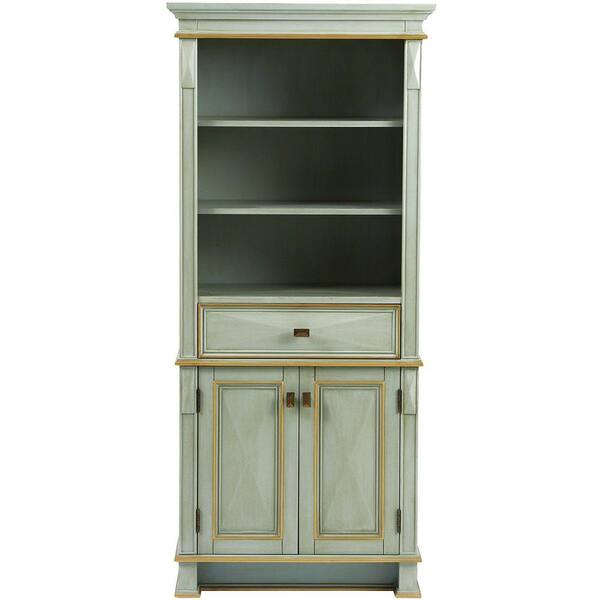 Home Decorators Collection Dinsmore 28-3/4 in. W x 65 in. H x 14 in. D Bathroom Linen Storage Cabinet in Gilded Green