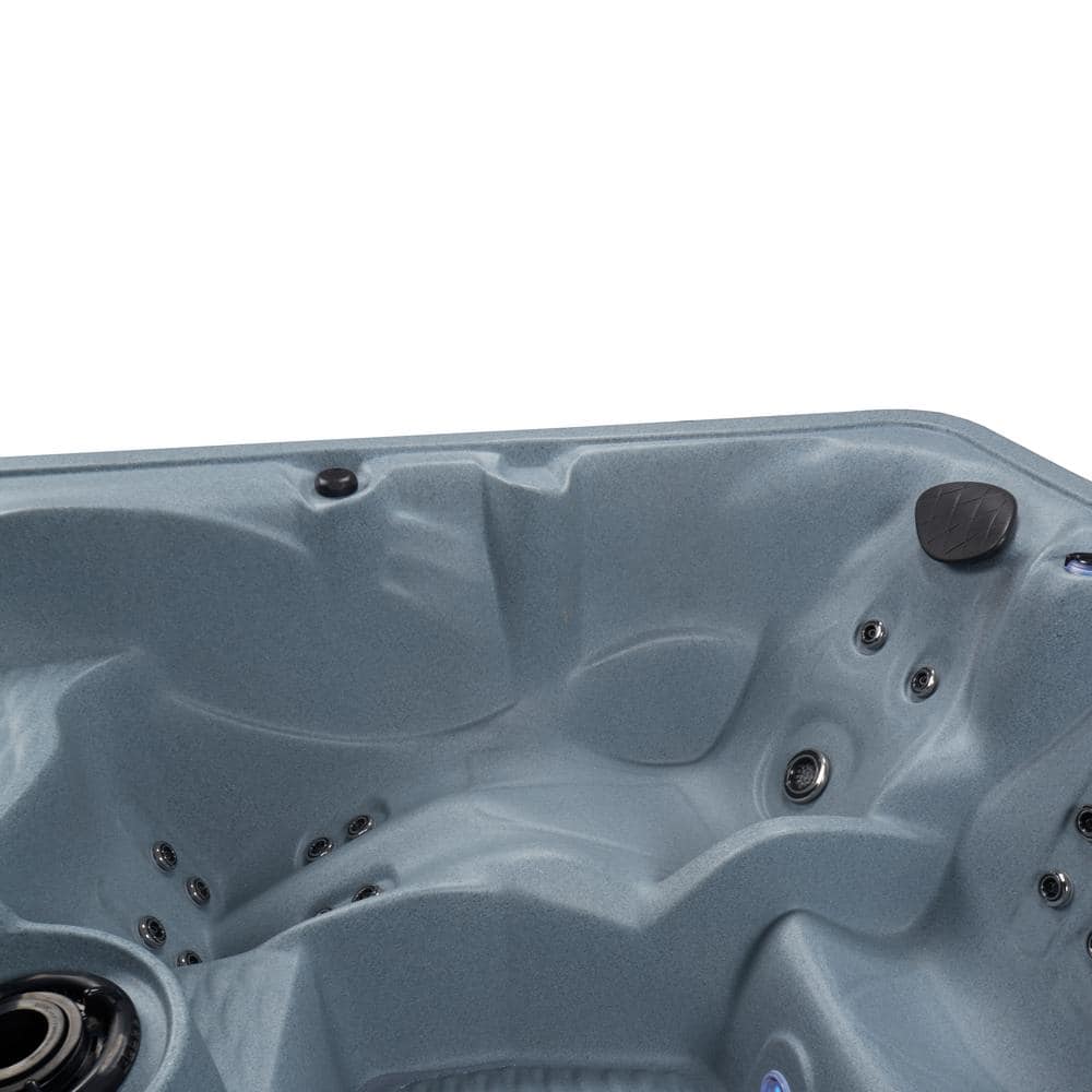 Gray Granite 6-Person Square 30-Jet Hot Tub Spa