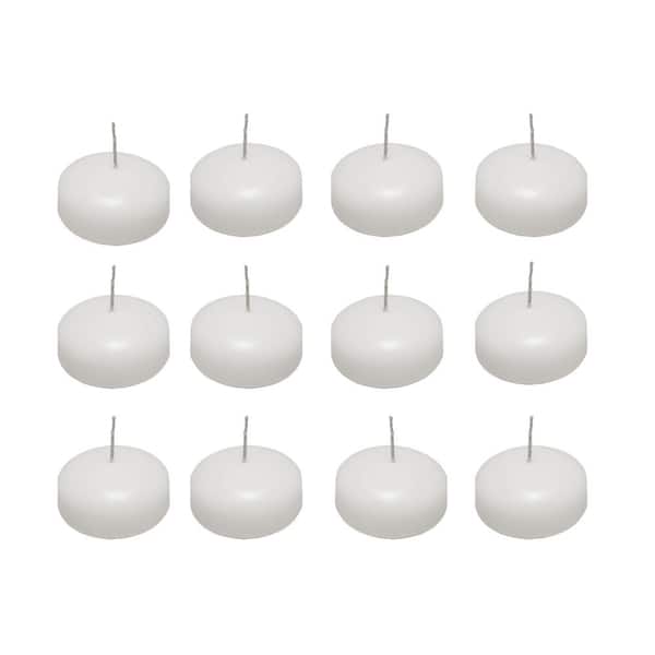 LUMABASE 1.18 in. x 2 in. Small White Floating Wax Candles (Box of 12)