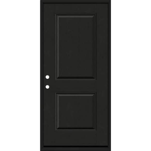 Regency 36 in. x 80 in. 2P Squaretop RHIS Onyx Stain Fiberglass Prehung Front Door with 6-9/16 Jamb