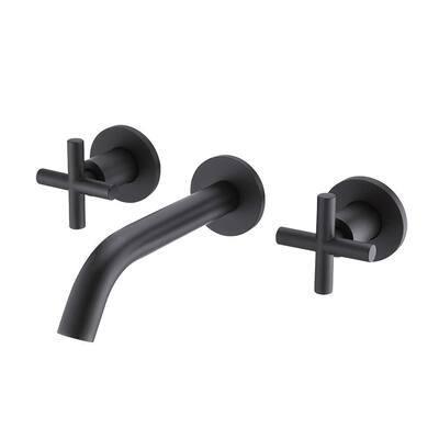 Double Handle Wall Mounted Faucets Bathroom Sink Faucets The Home Depot