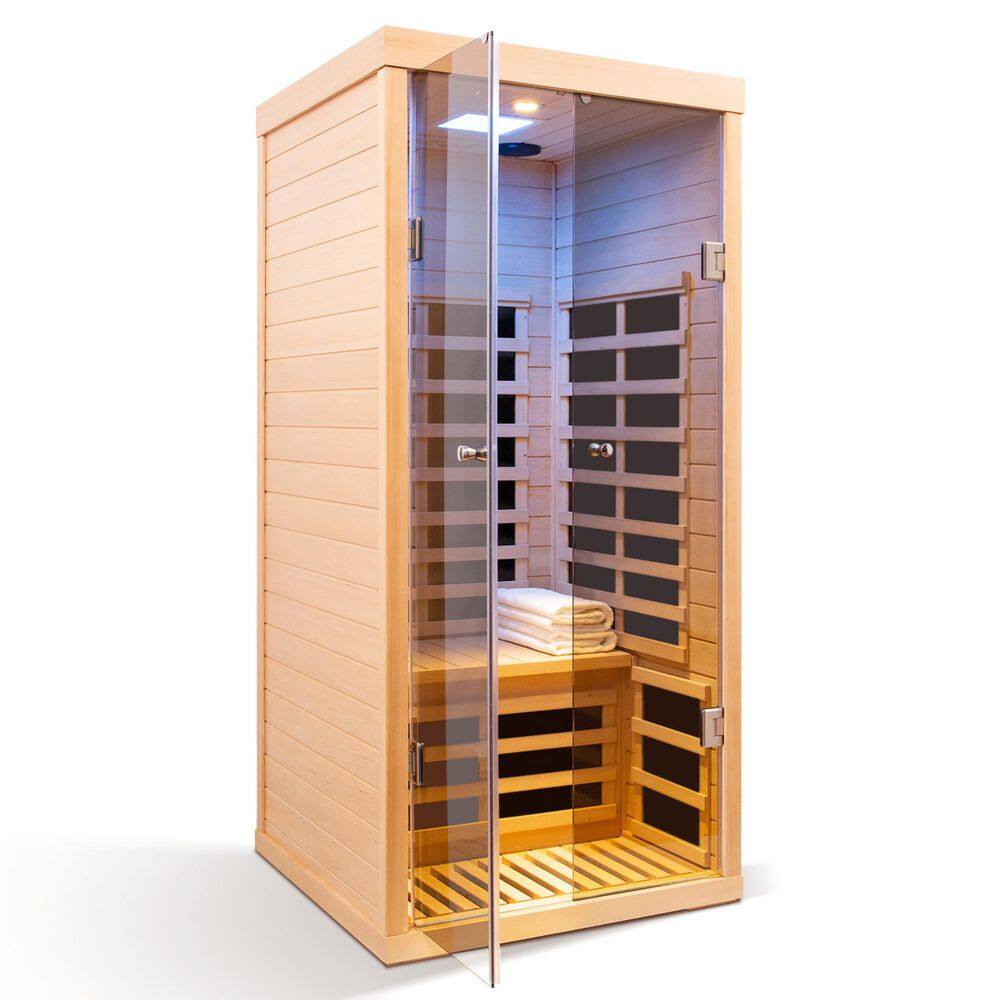 Low EMF 1-Person Indoor Hemlock Double Doors Great Glass Luxury Far Infrared Sauna Room price history on PriceWatchPro