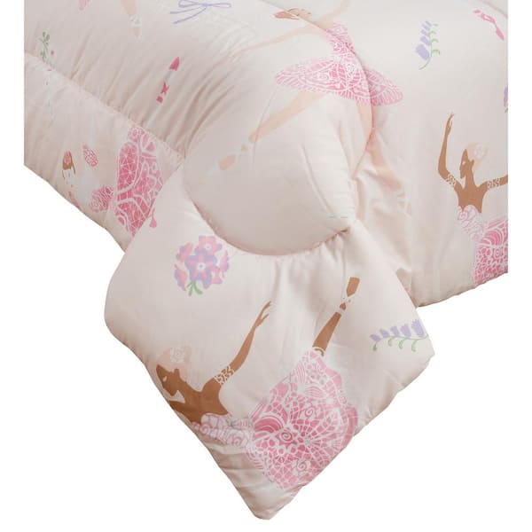 Kidz Mix Dancing Ballerina Pink Bed In A Bag With Reversible Comforter Full Size 9227 041 0671 The Home Depot