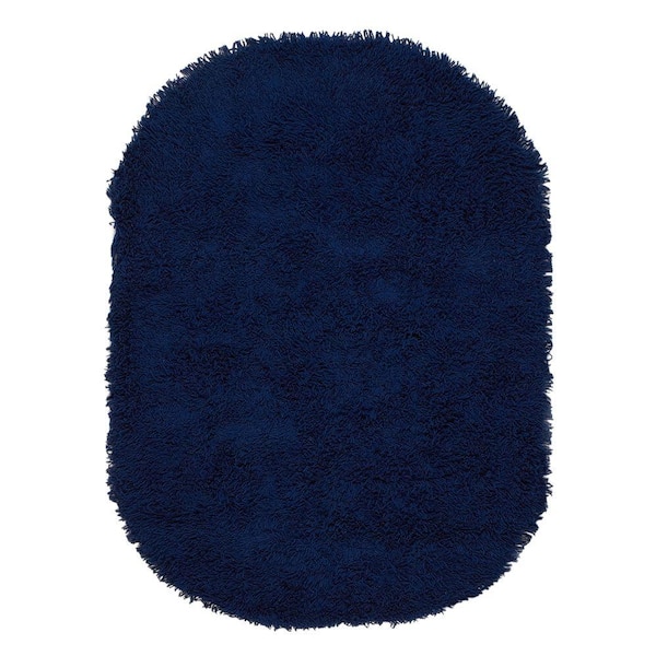 Home Decorators Collection Ultimate Shag Blue 5 ft. x 7 ft. Oval Area Rug