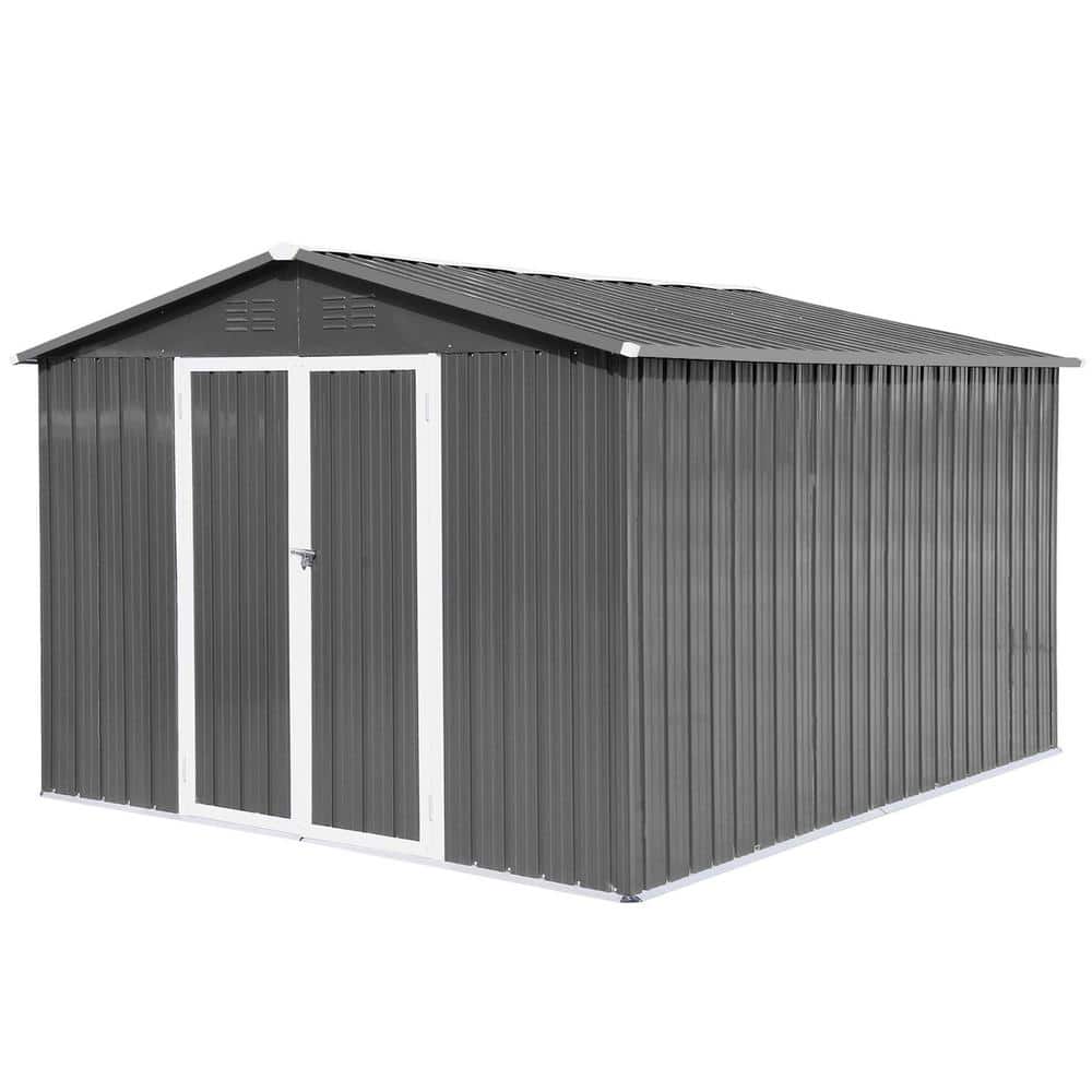 10 ft. x 8 ft. Outdoor Metal Garden Storage Shed for Garden Backyard Covera