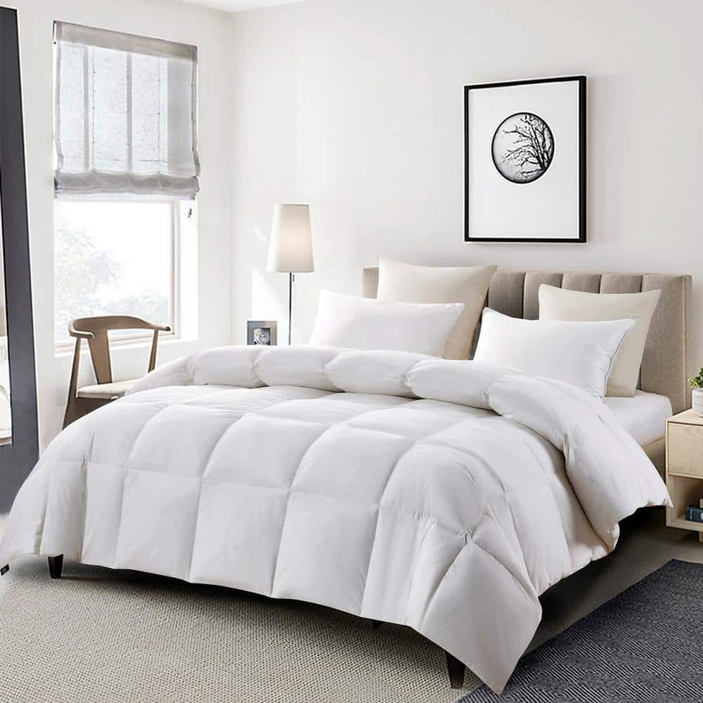 King White Cotton Down Feather Bedspread