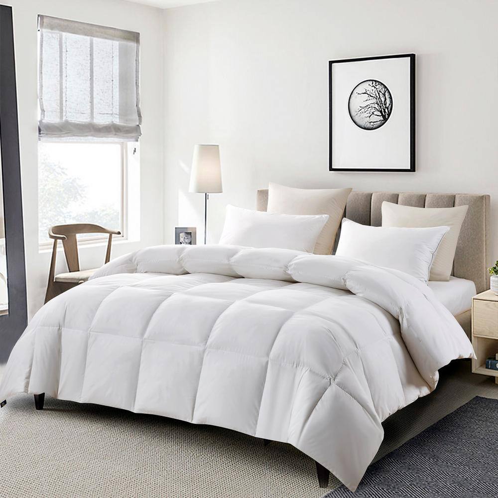 King White Cotton Down Feather Bedspread