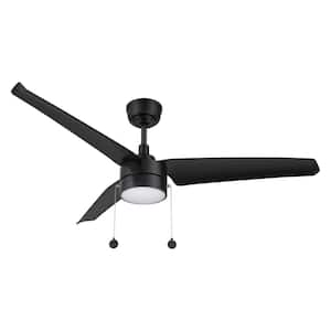 Venteto 52 in. Color Changing Integrated LED Indoor Black 5-Speed DC Ceiling Fan with Light Kit and Pull Chain