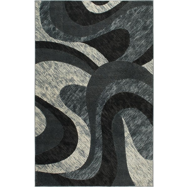 Home Dynamix Catalina Grey/Ivory 8 ft. x 10 ft. Abstract Area Rug