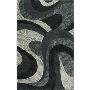 Catalina Grey/Ivory 3 ft. x 5 ft. Abstract Area Rug