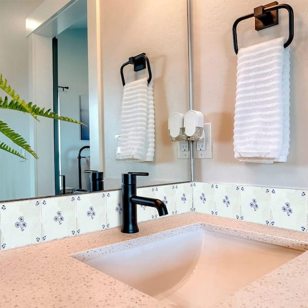 Blue D47 4 in. x 4 in. Vinyl Peel and Stick Tile (24 Tiles, 2.67 sq. ft. /pack)