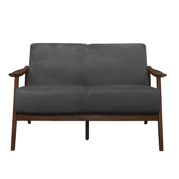 EVERGLADE HOME Lonita 51 in. Slope Arm Velvet Straight in Gray